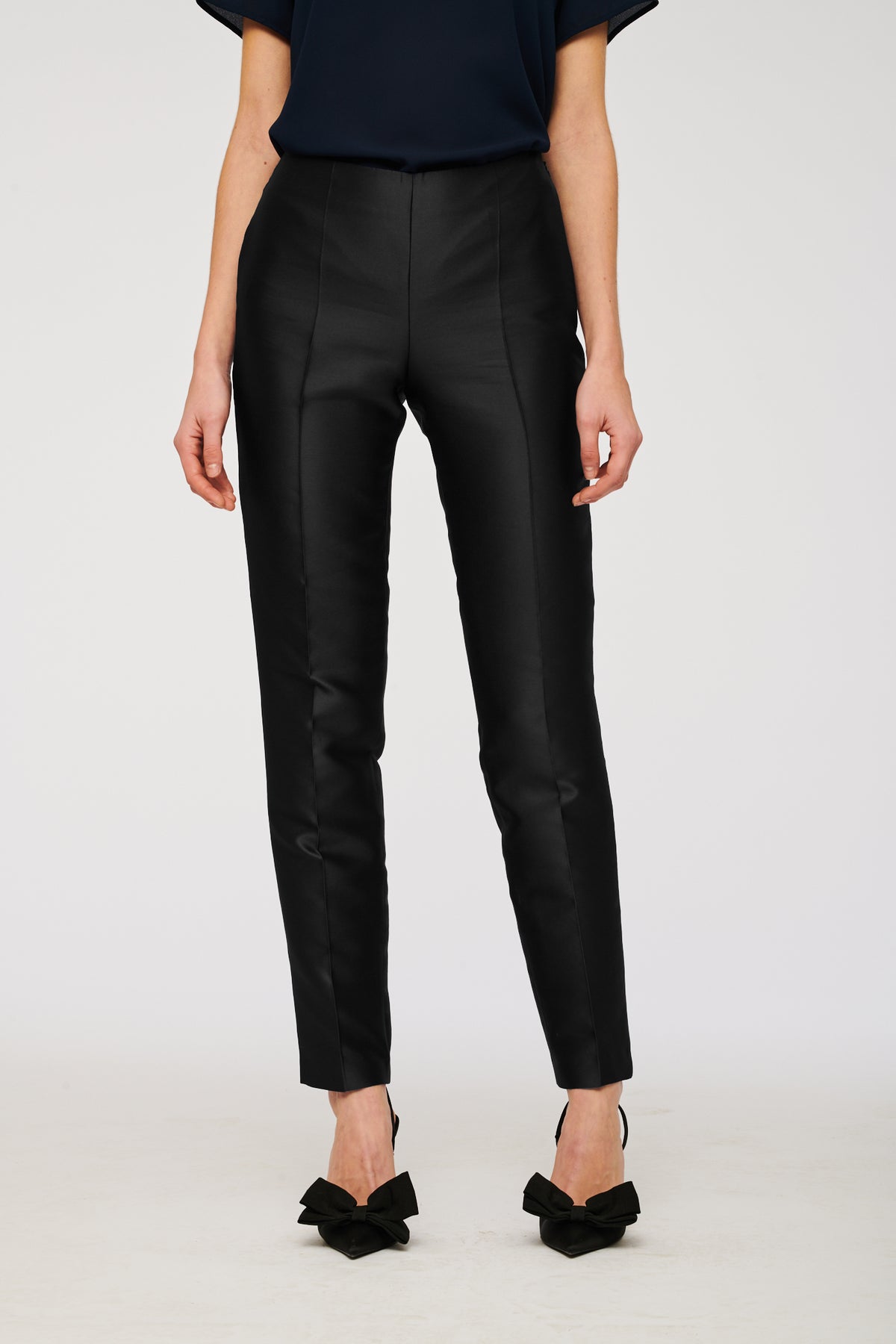 Pantalon droit en taffetas