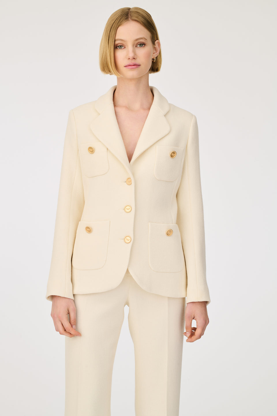 Blazer en crêpe de laine