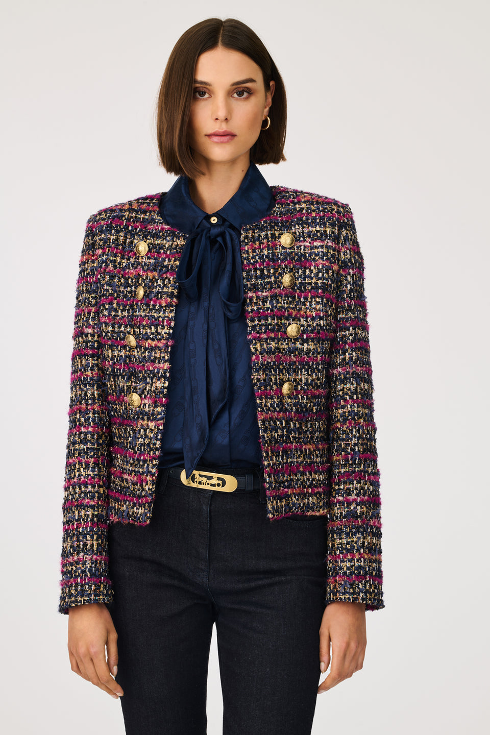 Veste en tweed officier multico