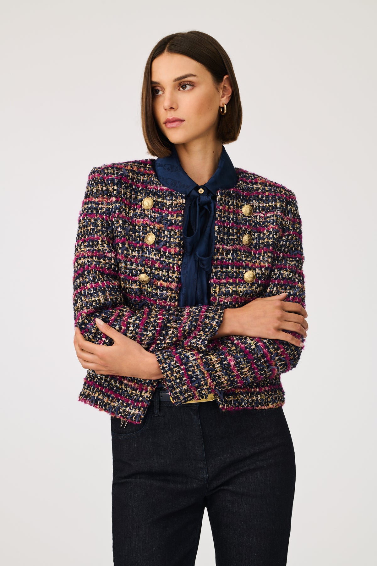 Veste en tweed officier multico