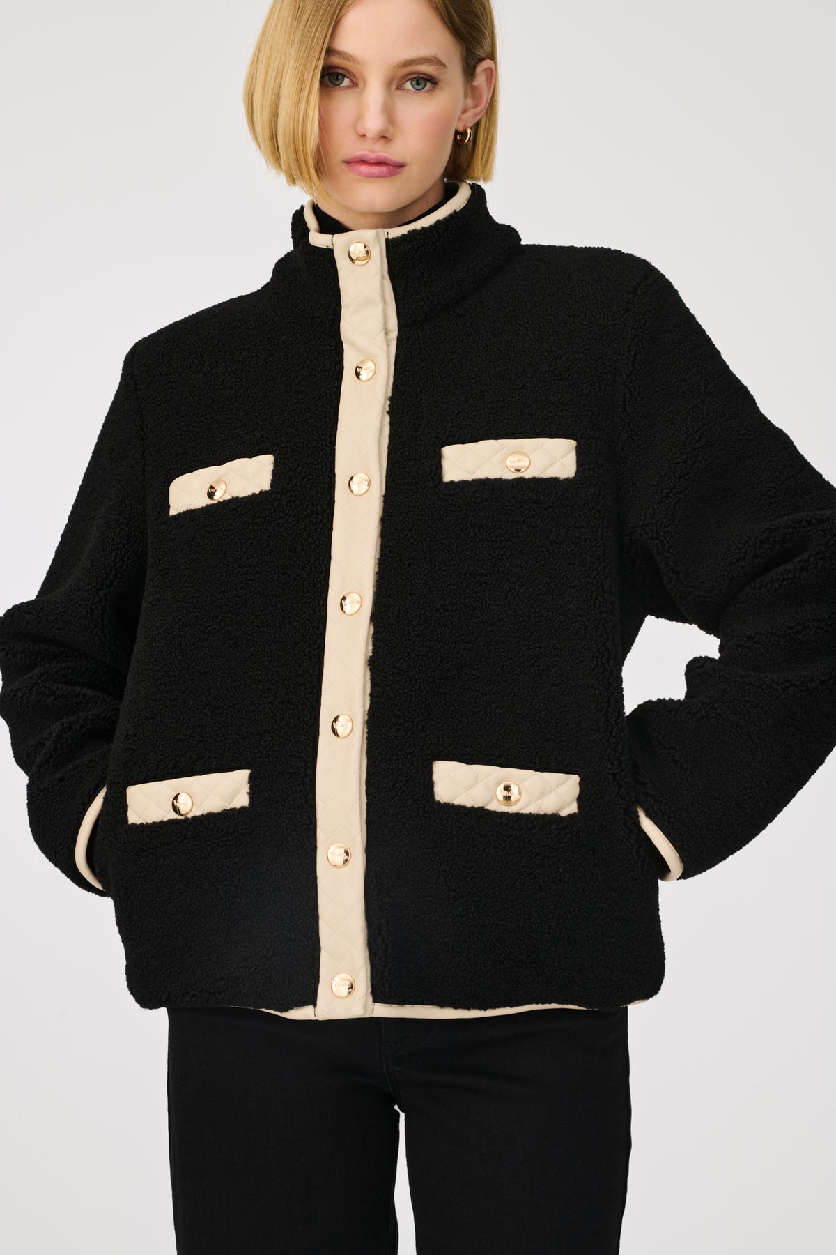 Blouson bi-matiére