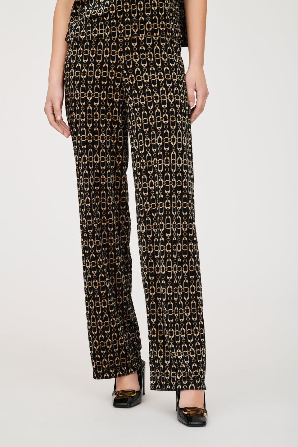 Pantalon en velours imprimé chaîne