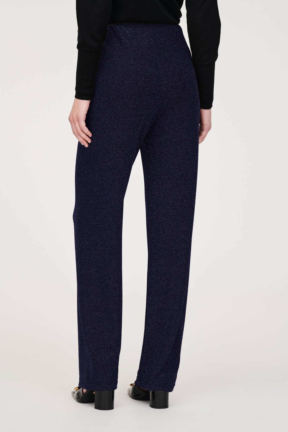 Pantalon large elastiqué en jersey lurex