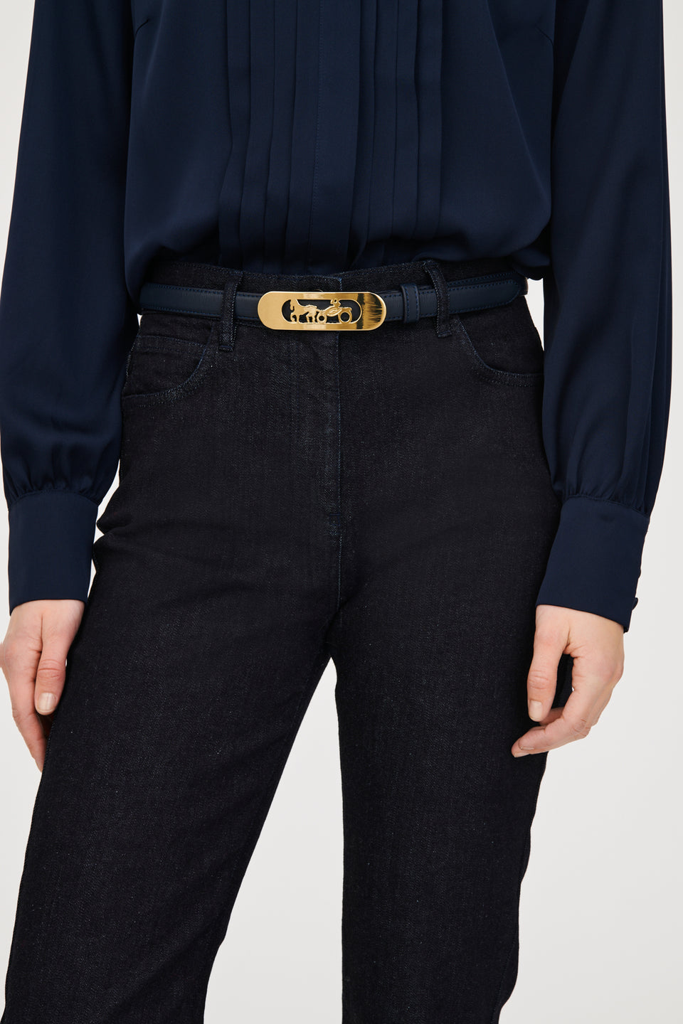 Ceinture en cuir et boucle calèche