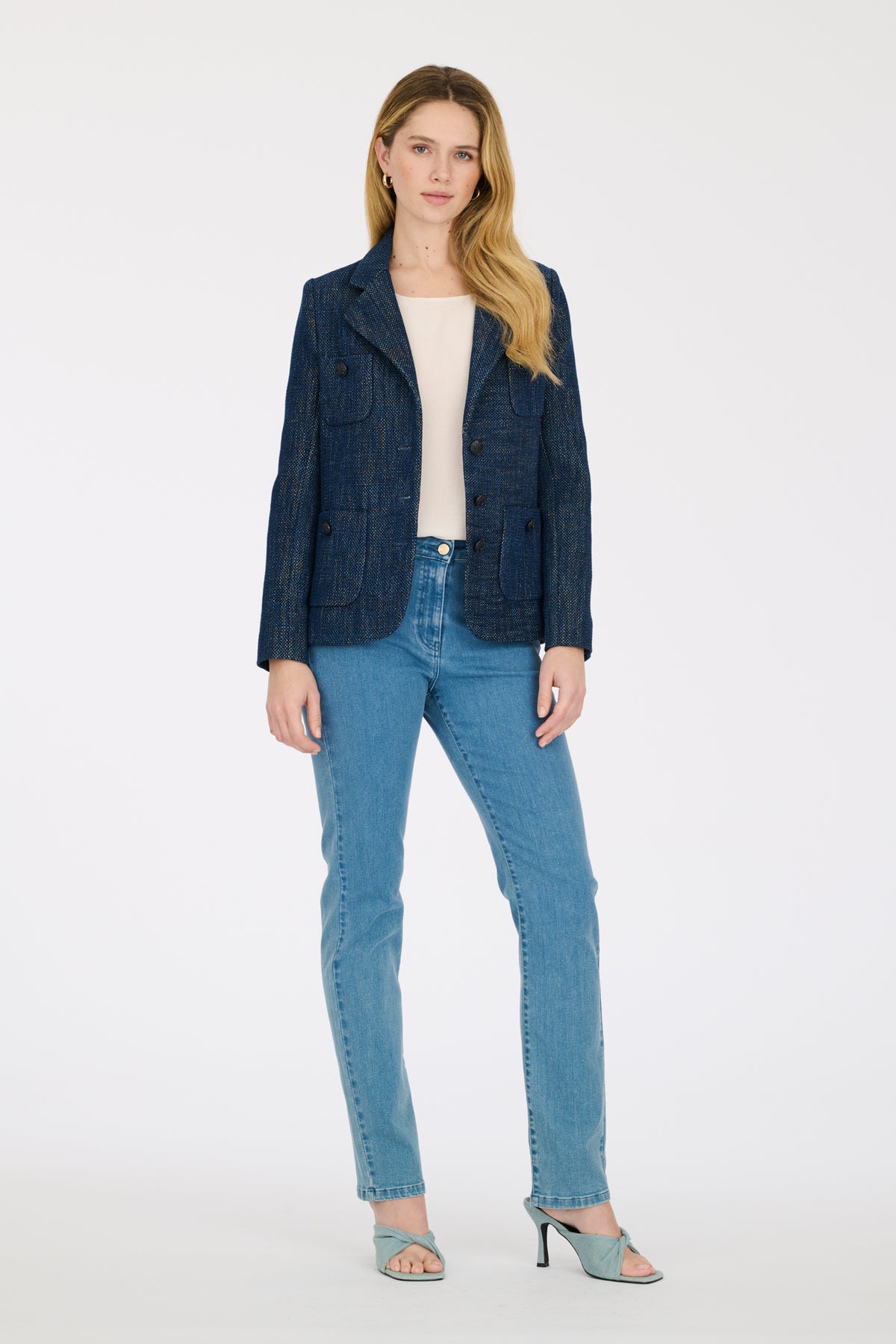 Veste blazer en tweed jean