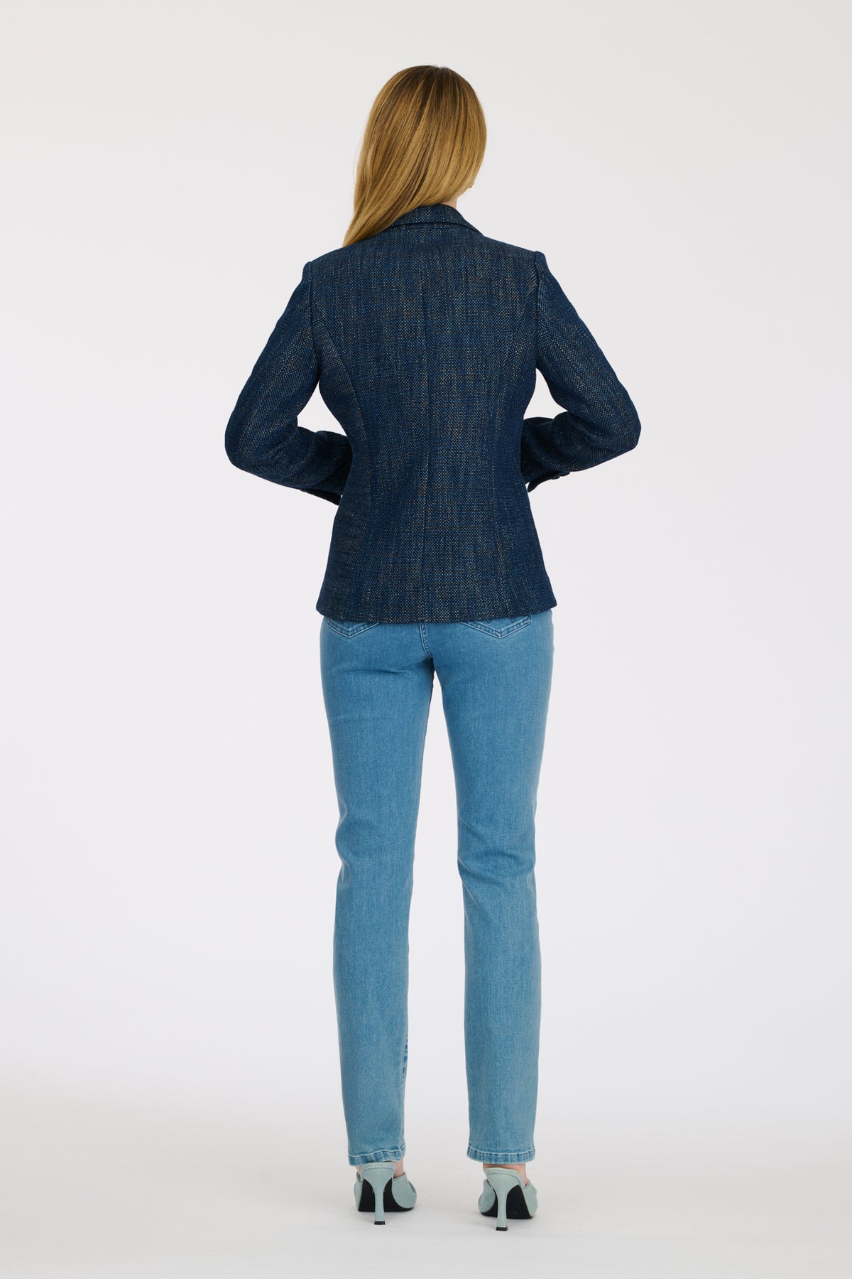 Veste blazer en tweed jean