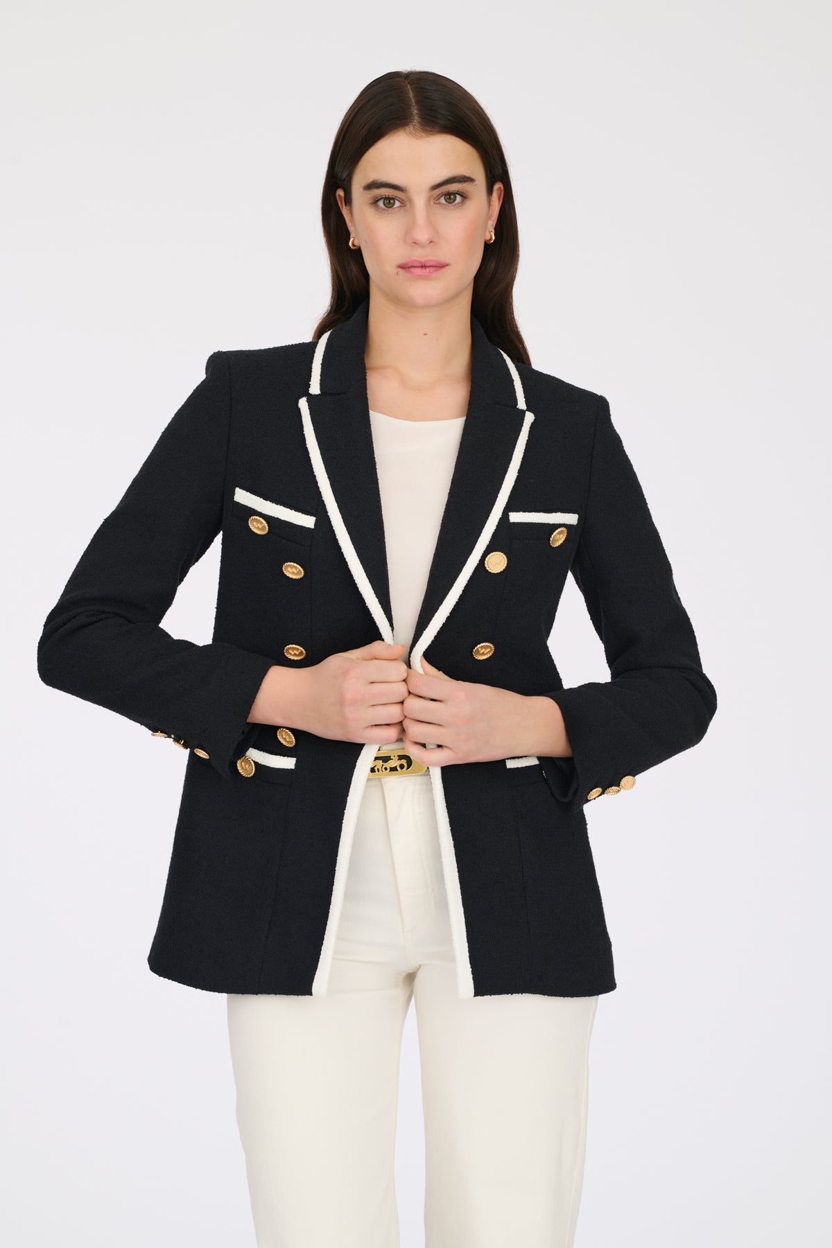 Veste blazer en tissu bouclé