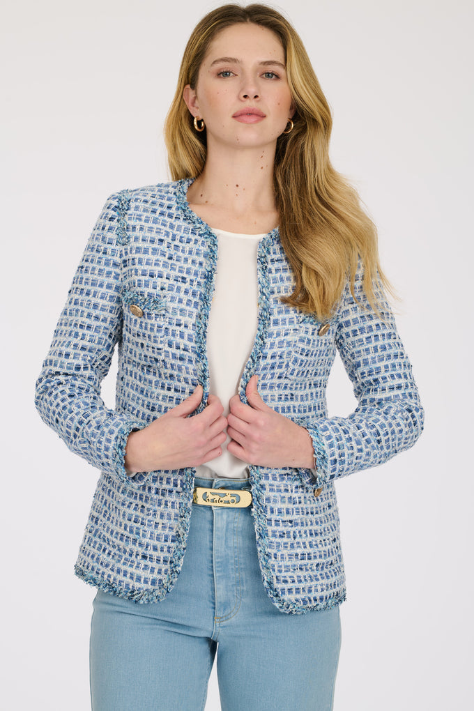 Veste en tweed effet jean