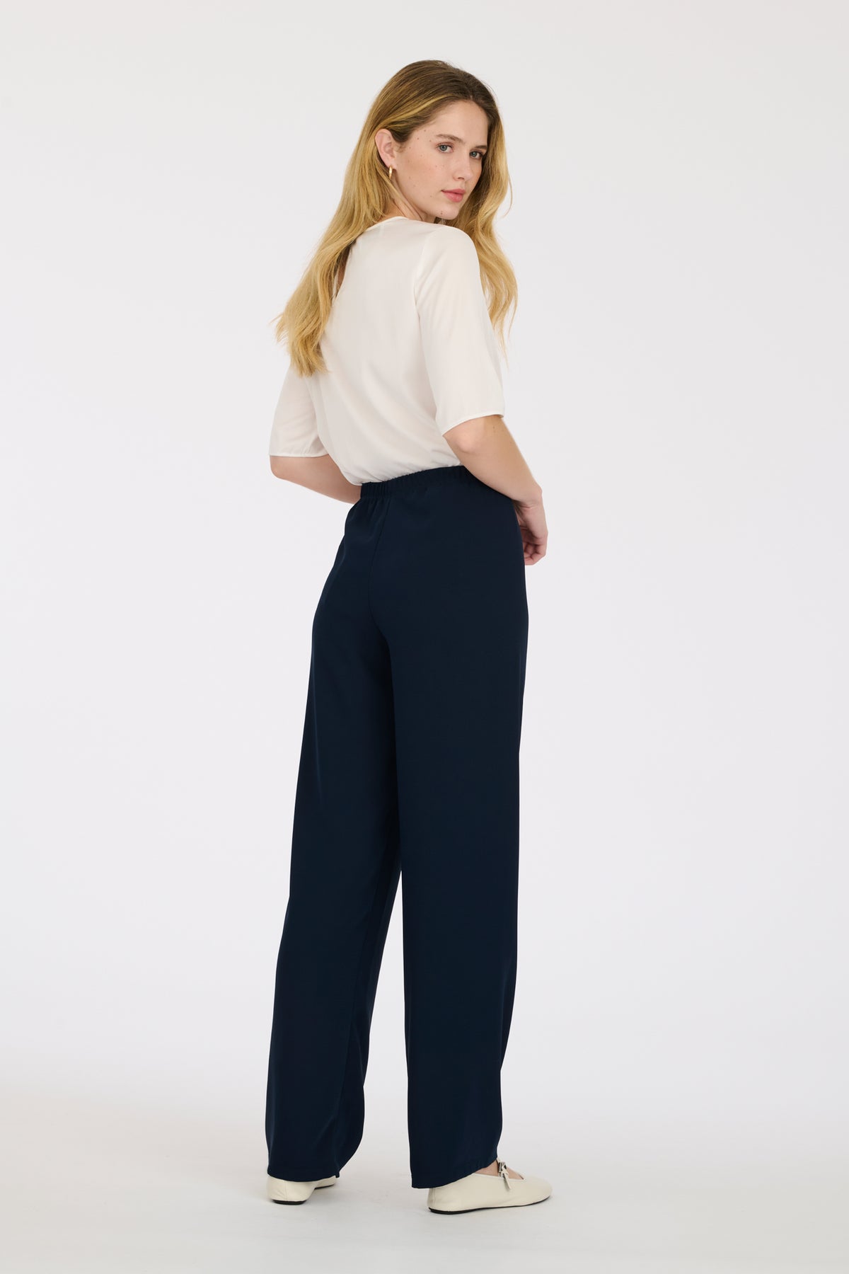 Pantalon large élastiqué