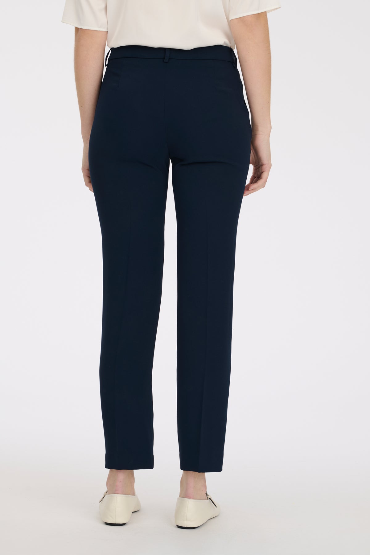 Pantalon droit en microfibre