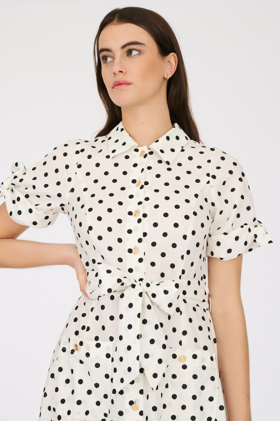 Robe chemise à pois