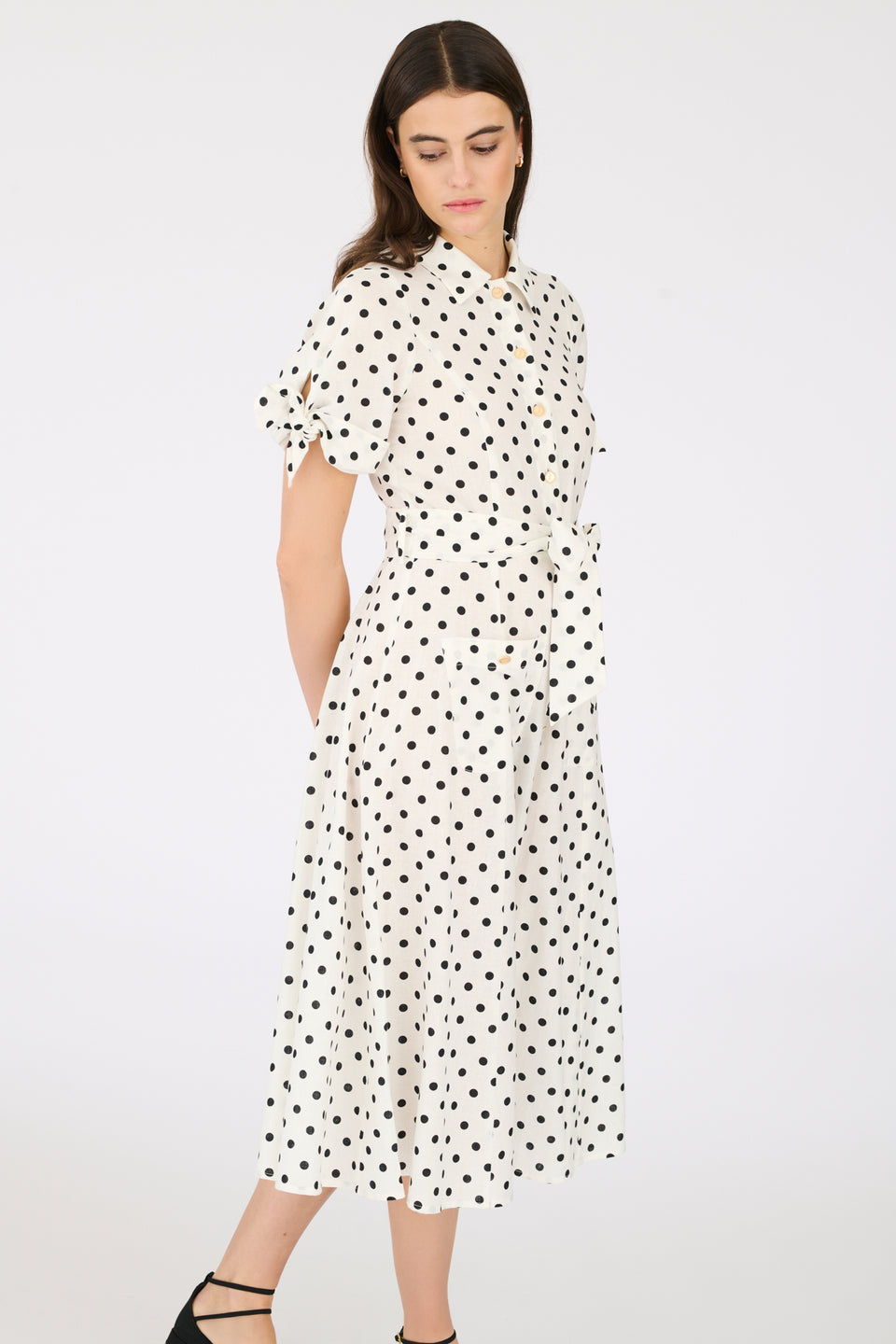 Robe chemise à pois