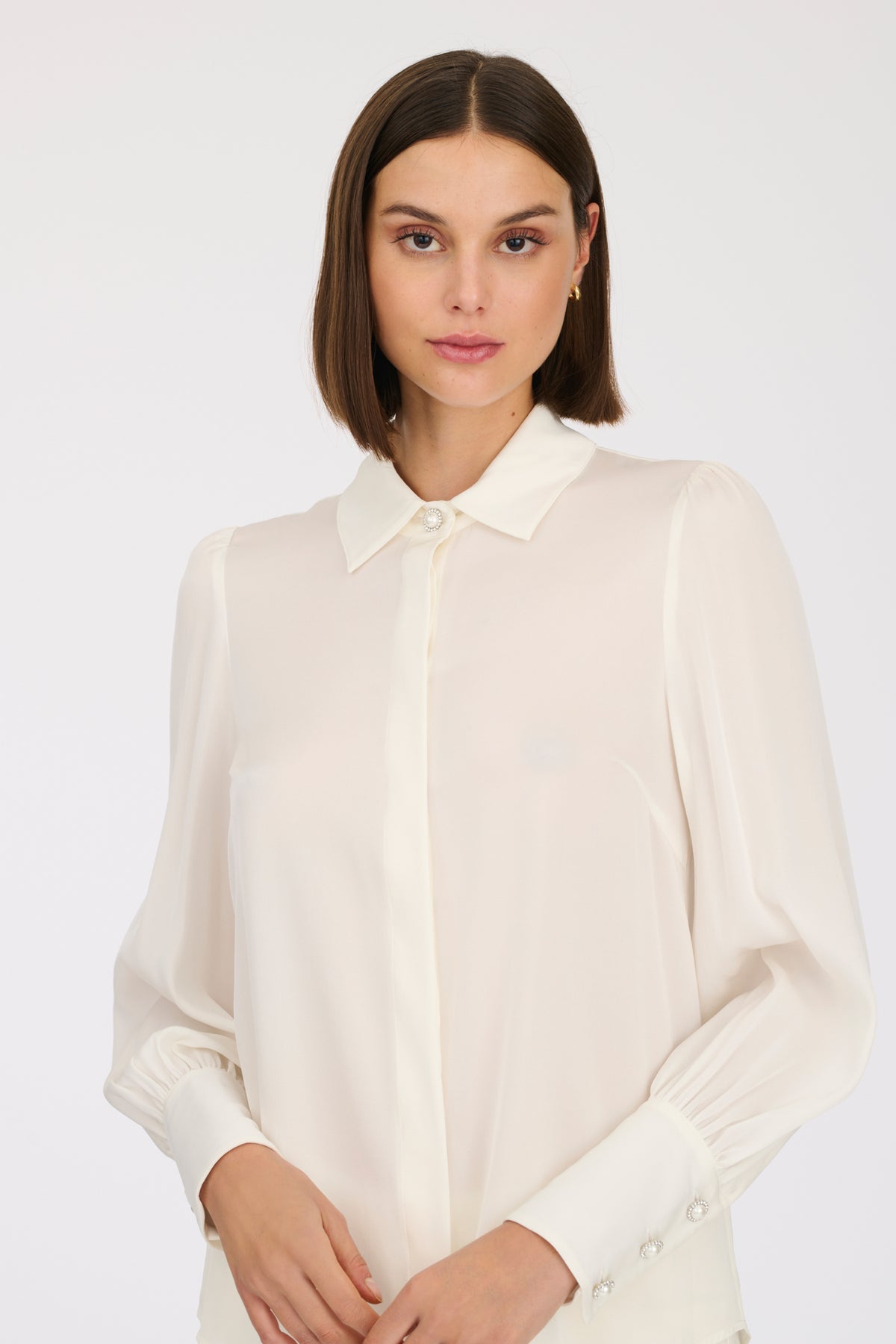 Chemise en satin de soie stretch