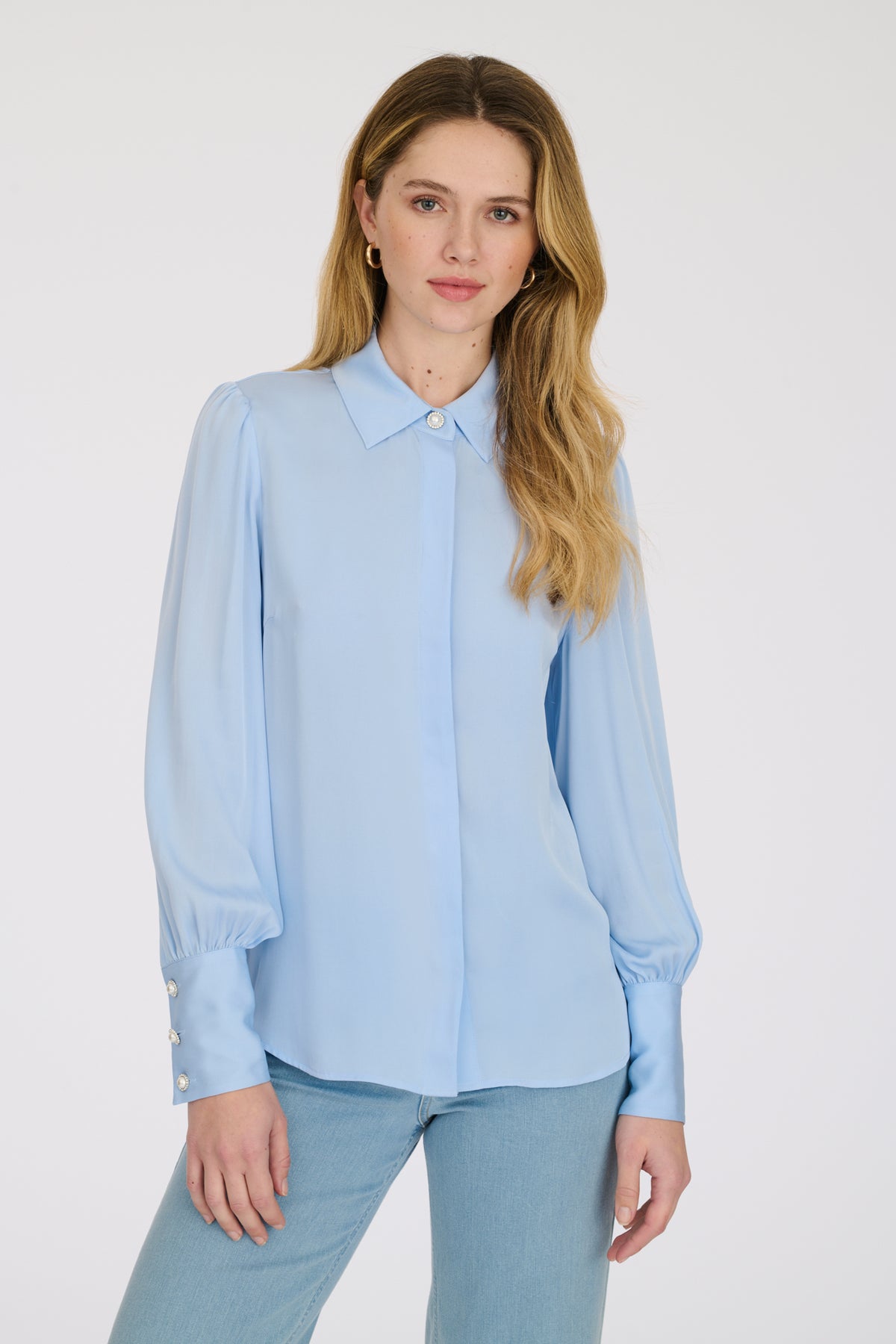 Chemise en satin de soie stretch