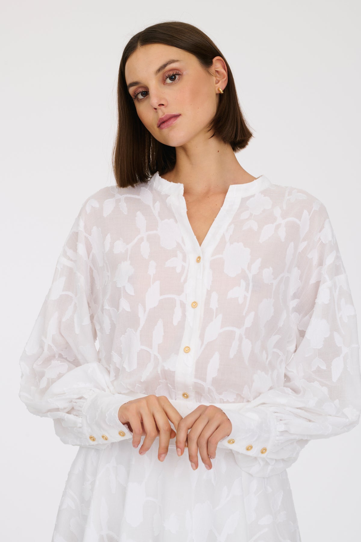 Blouse en jacquard de coton