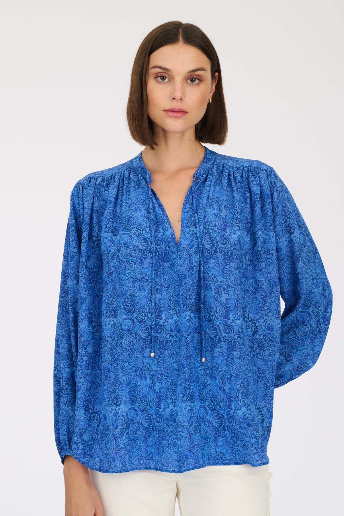 Blouse imprimée en soie