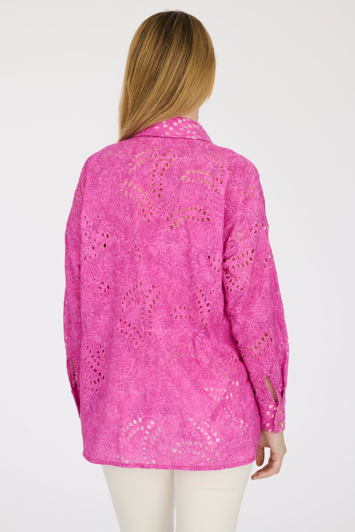 Chemise en broderie anglaise imprimée