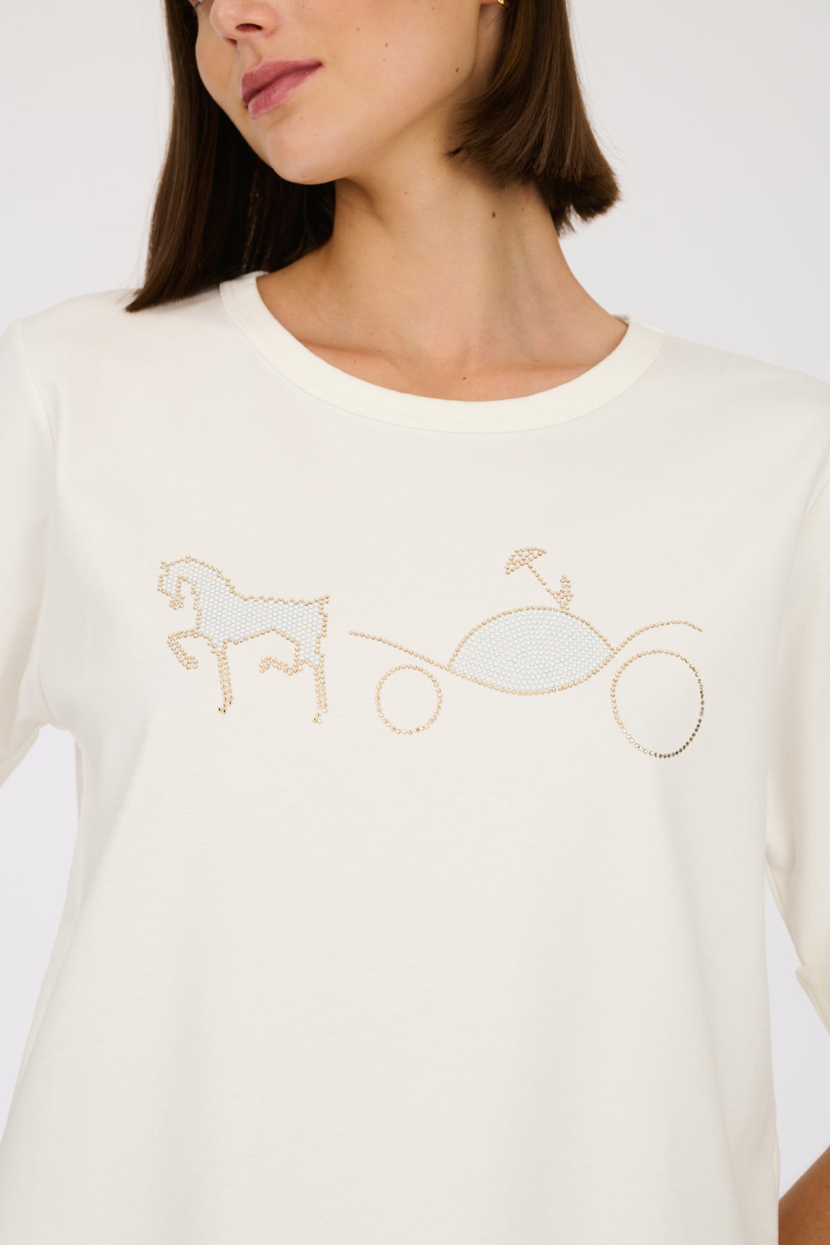 T-shirt logo strass et stud