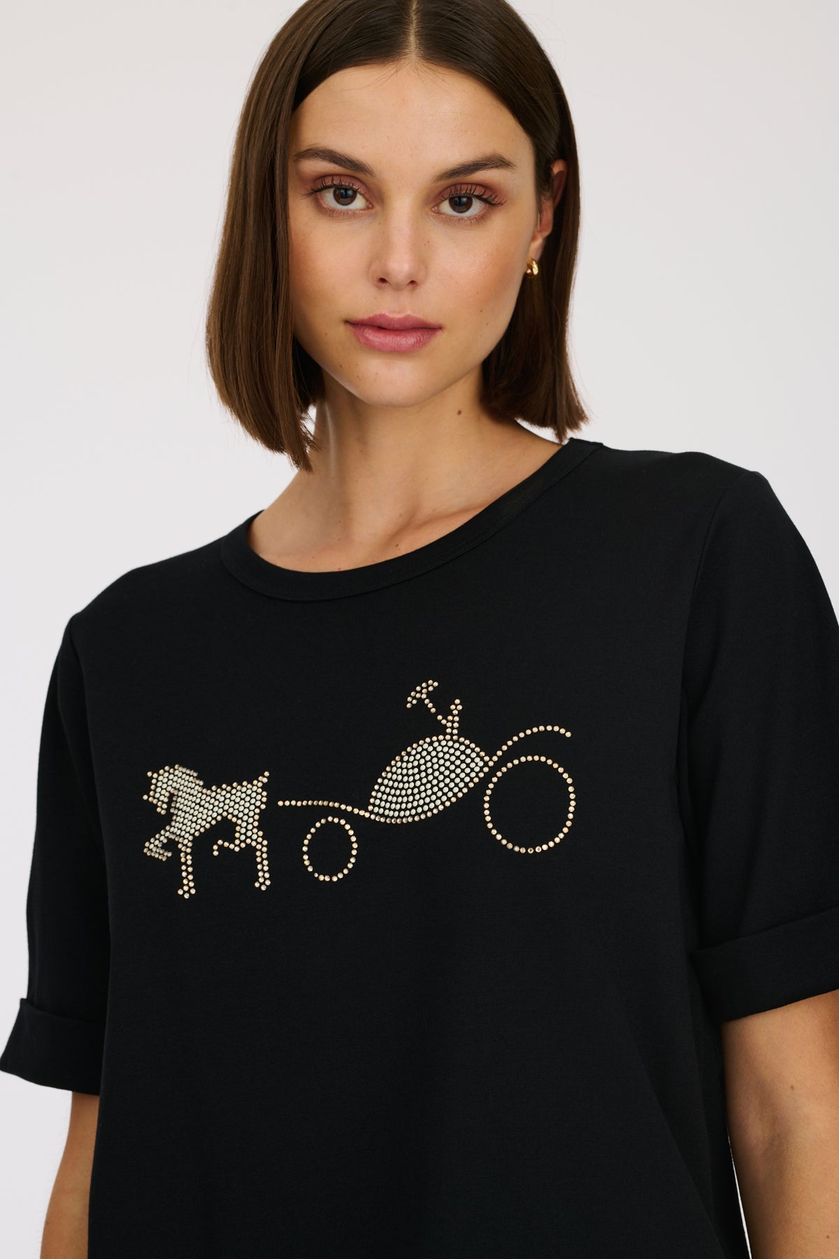 T-shirt logo strass et stud